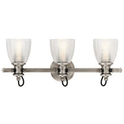 Kichler Flagship 24in 3-Light Vanity Light | Rustic Classic Pewter | Bathroom Vanity | 24 x 7 x 10 in | Model 45873CLP
