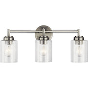 Kichler Winslow 21in 3-Light Vanity Light | Industrial Natural Brass and Clear Seeded Glass | Bathroom & Powder Room | Model 45886NBR