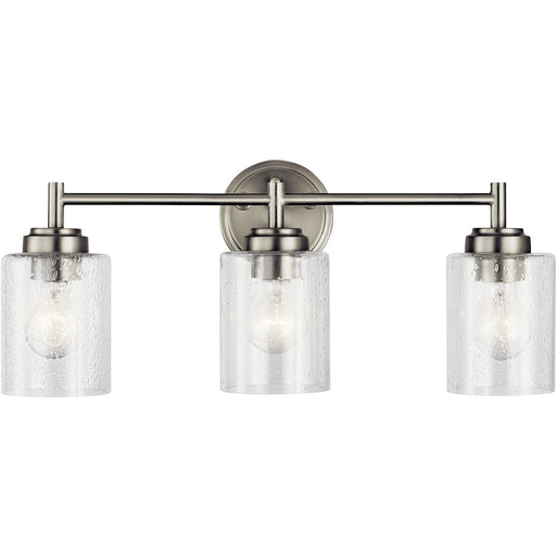 Kichler Winslow 3 Light Wall Mt Bath 3 Arm, Brass/Clear Seeded - 45886NBR