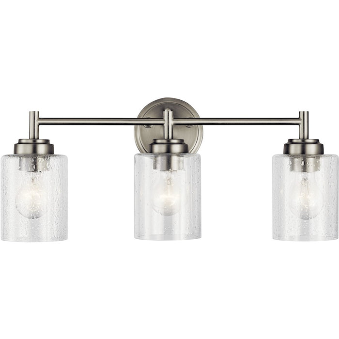 Kichler Winslow 3 Light Wall Mt Bath 3 Arm, Brass/Clear Seeded - 45886NBR
