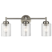 Kichler Winslow 3-Light Bathroom Vanity Light | Brushed Nickel Steel | Bathroom & Powder Room Vanity | 21.5in Wide Damp Rated | Model 45886NI