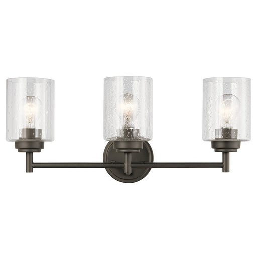 Kichler Winslow 22in 3-Light Bath Vanity Light | Transitional Olde Bronze | Bathroom Vanity & Powder Room | W 22 x D 6 x H 9 in | Model 45886OZ