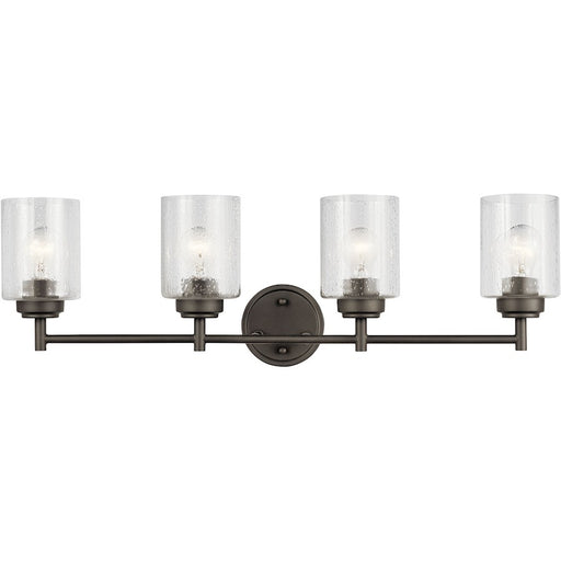 Kichler Winslow 4 Light Wall Mt Bath 4 Arm, Brass/Clear Seeded - 45887NBR