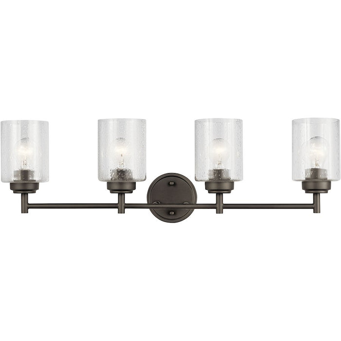 Kichler Winslow 4 Light Wall Mt Bath 4 Arm, Brass/Clear Seeded - 45887NBR