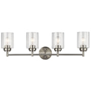 Kichler Winslow 30in 4-Light Bathroom Vanity Light | Transitional Brushed Nickel | Bathroom Vanity & Powder Room | 30 x 6.5 x 9.25 in | Model 45887NI