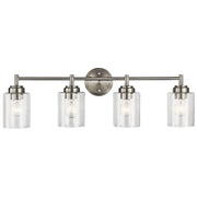 Kichler Winslow 30in 4-Light Bathroom Vanity Light | Transitional Brushed Nickel | Bathroom Vanity & Powder Room | 30 x 6.5 x 9.25 in | Model 45887NI