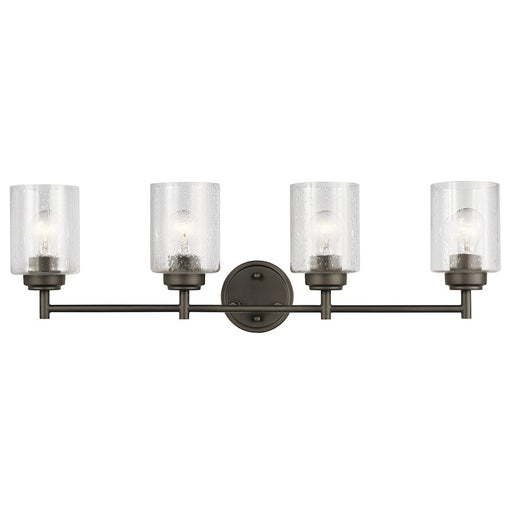 Kichler Winslow 4-Light 30in Bath Vanity Light | Olde Bronze Steel | Bathroom & Powder Room | 30 x 6.5 x 9.25 in | Model 45887OZ