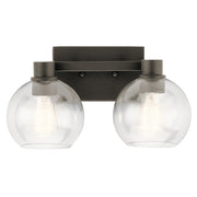 Kichler Harmony 16in 2-Light Bath Vanity Light | Transitional Olde Bronze | Bathroom & Powder Room | 16 x 8 x 8 in | Model 45893OZ