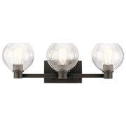 Kichler Harmony 24in 3-Light Bathroom Vanity Light | Olde Bronze and Satin Etched Opal Glass | Bathroom & Powder Room | 24 x 8 x 8 in | Model 45894OZ