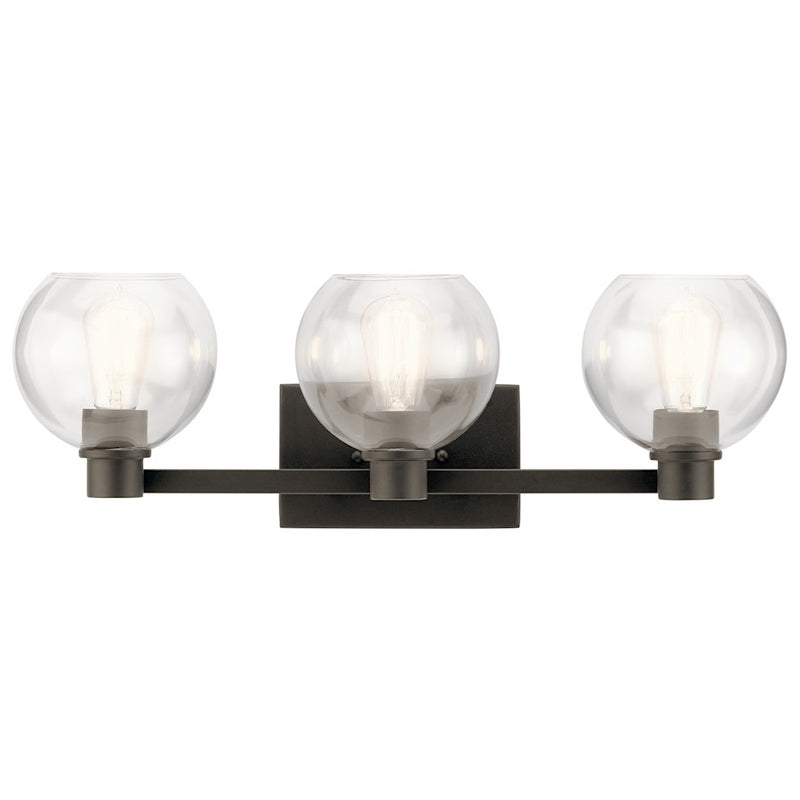 Kichler Harmony 24in 3-Light Bathroom Vanity Light | Olde Bronze and Satin Etched Opal Glass | Bathroom & Powder Room | 24 x 8 x 8 in | Model 45894OZ