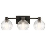 Kichler Harmony 24in 3-Light Bathroom Vanity Light | Olde Bronze and Satin Etched Opal Glass | Bathroom & Powder Room | 24 x 8 x 8 in | Model 45894OZ