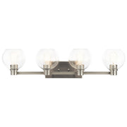 Kichler Harmony 34in 4-Light Bath Vanity | Transitional Brushed Nickel | Bathroom Vanity & Powder Room | 33.5 x 8.25 x 7.5 in | Model 45895NI