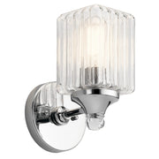 Kichler Riviera 1-Light Wall Sconce | Transitional Chrome | Bathroom & Hallway Accent | 5 x 6 x 9 in | Model 45905CH
