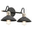 Kichler Clyde 16.75in 2-Light Vanity Light | Industrial Black Steel | Bathroom Vanity & Powder Room | 16.75 x 7.25 x 8.25 in | Model 45944BK
