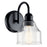 Kichler Avery 9.5" 1 Light Wall Sconce, Black/Clear Seeded