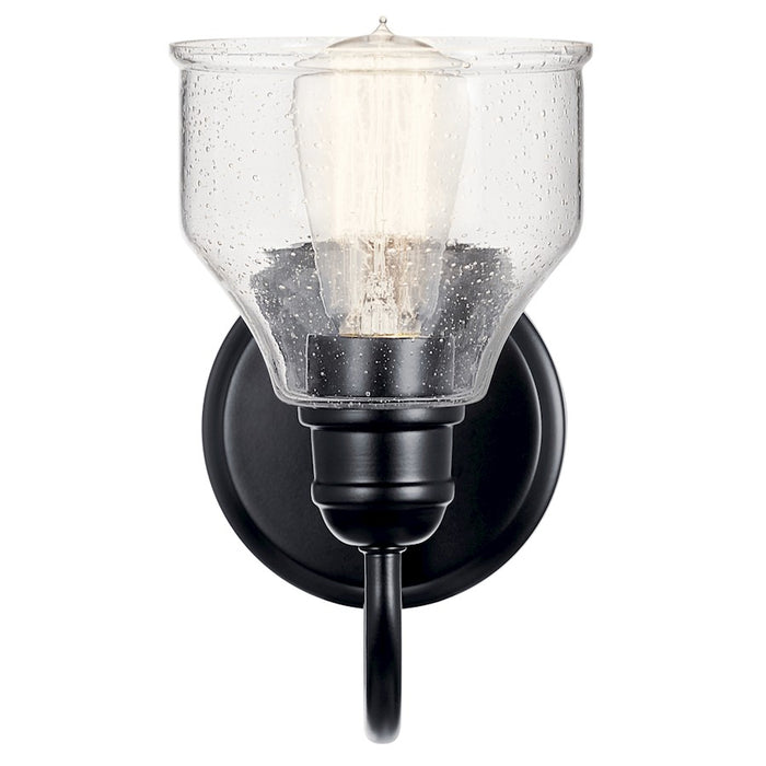 Kichler Avery 9.5" 1 Light Wall Sconce, Black/Clear Seeded