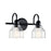 Kichler Avery 15in 2-Light Vanity Light | Industrial Black Steel & Clear Seeded Glass | Bathroom Vanity Light | 75W Each, E26, Dimmable | Model 45972BK