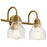 Kichler Avery 14.75in 2-Light Vanity Light | Transitional Natural Brass Steel and Clear Seeded Glass | Bathroom Vanity | 14.75 x 9.25 x 8 | Model 45972NBR