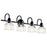 Kichler Avery 33.5in 4-Light Vanity Light | Industrial Black & Clear Seeded Glass | Bathroom Vanity Lighting | 60W Max per Socket, Dimmable | Model 45974BK