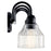 Kichler Avery 33.5in 4-Light Vanity Light | Industrial Black & Clear Seeded Glass | Bathroom Vanity Lighting | 60W Max per Socket, Dimmable | Model 45974BK