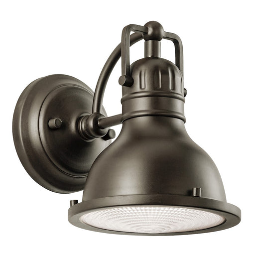 Kichler Hatteras Bay 1-Light Outdoor Wall Sconce | Transitional Olde Bronze Aluminum and Fresnel Lens | Covered Patio & Entryway | Model 49064OZ