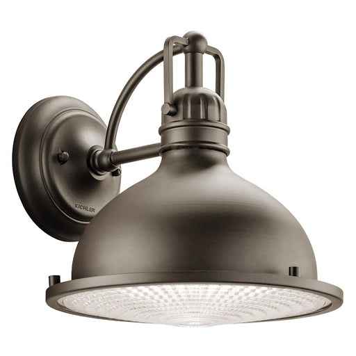 Kichler Hatteras Bay 10in 1-Light Outdoor Wall Sconce | Transitional Olde Bronze and Clear Fresnel Lens | Covered Patio & Entryway | Model 49067OZ
