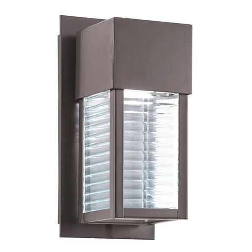Kichler Sorel 11in 1-Light Outdoor Wall Sconce | Modern Architectural Bronze and Clear Glass | Covered Patio & Entryway | Model 49117AZLED