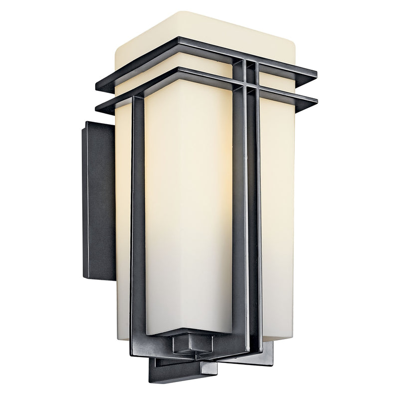 Kichler Tremillo Outdoor Wall 1Lt Fluor 8.5x17.25", Black, Opal Etch