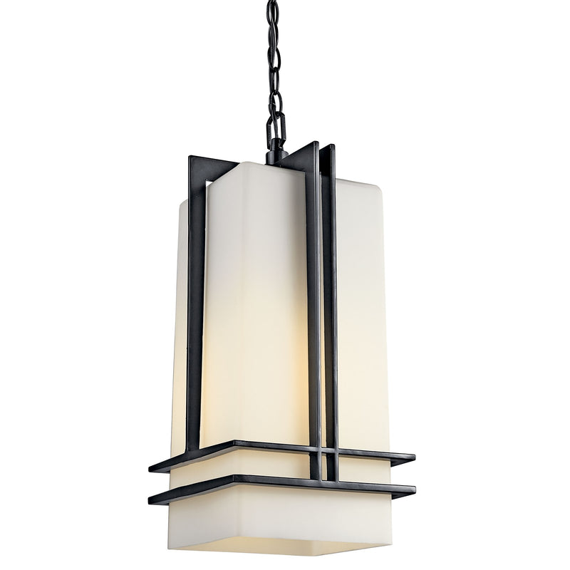 Kichler Tremillo Outdoor Pendant 1Lt FL, Black, Opal Etched
