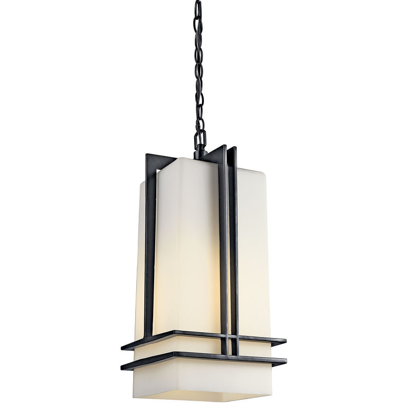 Kichler Tremillo Outdoor Pendant 1Lt FL, Black, Opal Etched