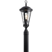 Kichler 1-Light Outdoor Post Light | Traditional Black Aluminum | Entryway & Garden Path | 9 x 24 in | Model 49237BSL