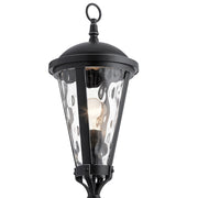 Kichler 1-Light Outdoor Post Light | Traditional Black Aluminum | Entryway & Garden Path | 9 x 24 in | Model 49237BSL