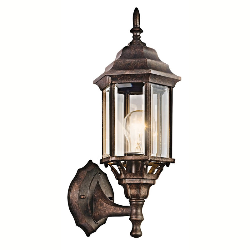 Kichler Chesapeake 17in 1-Light Outdoor Wall Sconce | Traditional Tannery Bronze and Clear Beveled Glass | Entryways & Covered Patios | Model 49255TZ