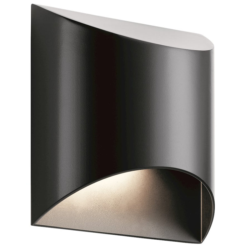 Kichler Wesley 7in 1-Light LED Outdoor Wall Light | Architectural White Aluminum | Covered Patio & Entryway | 7 x 7.5 in | Model 49278WHLED