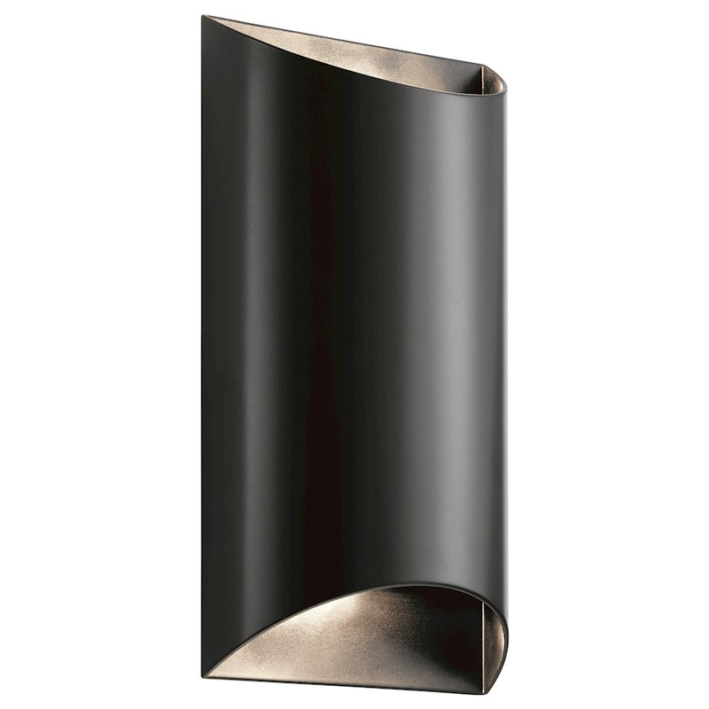 Kichler Wesley 2-Light LED Outdoor Wall Light | Architectural White Aluminum | Covered Patio & Entryway Sconce | 7 x 13.75 in | Model 49279WHLED