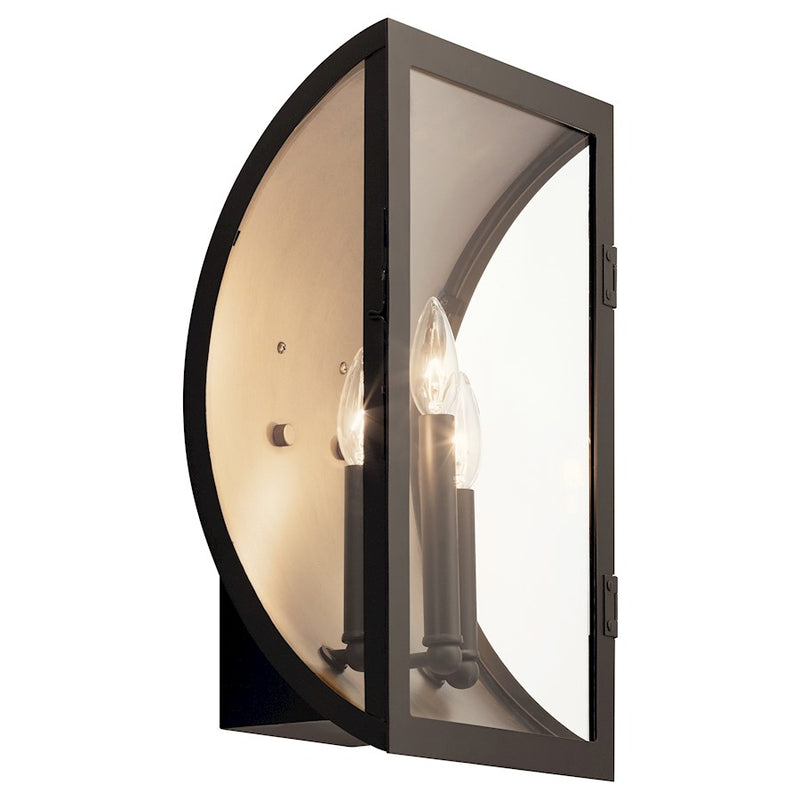 Kichler 3-Light Outdoor Wall Sconce | Contemporary Olde Bronze Aluminum | Covered Patio & Entry | 11 x 6 x 17 in | Model 49288OZ