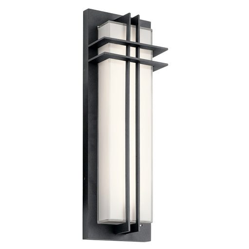 Kichler Manhattan 22in Outdoor Wall Light | Contemporary Textured Black | Entryway & Patio | 7 x 4 x 22 in, Wet Rated | Model 49298BKTLED