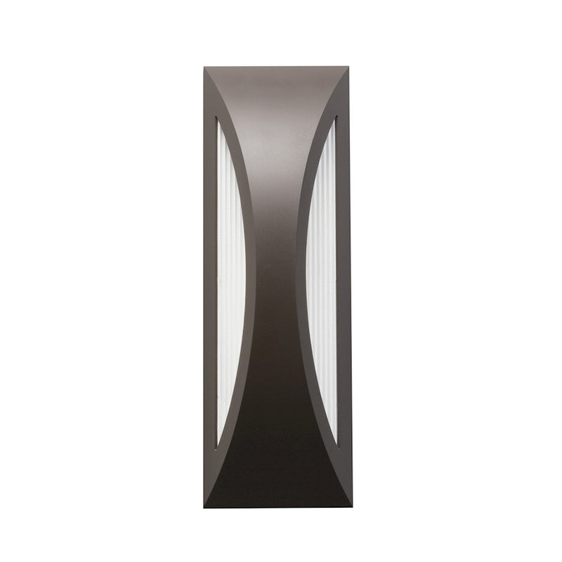 Kichler Cesya 18in 1-Light LED Outdoor Wall Sconce | Contemporary Architectural Bronze and Clear Polycarbonate | Covered Patio | Model 49436AZ