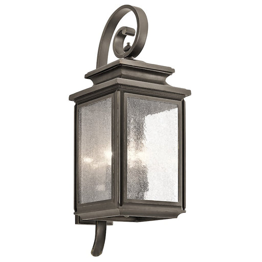 Kichler Wiscombe Park 26in 4-Light Outdoor Wall Sconce | Traditional Olde Bronze and Clear Seeded Glass | Entryway & Covered Patio | Model 49503OZ