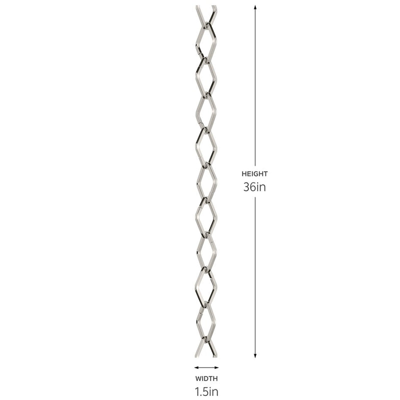 Kichler Diamond Chain, Polished Nickel