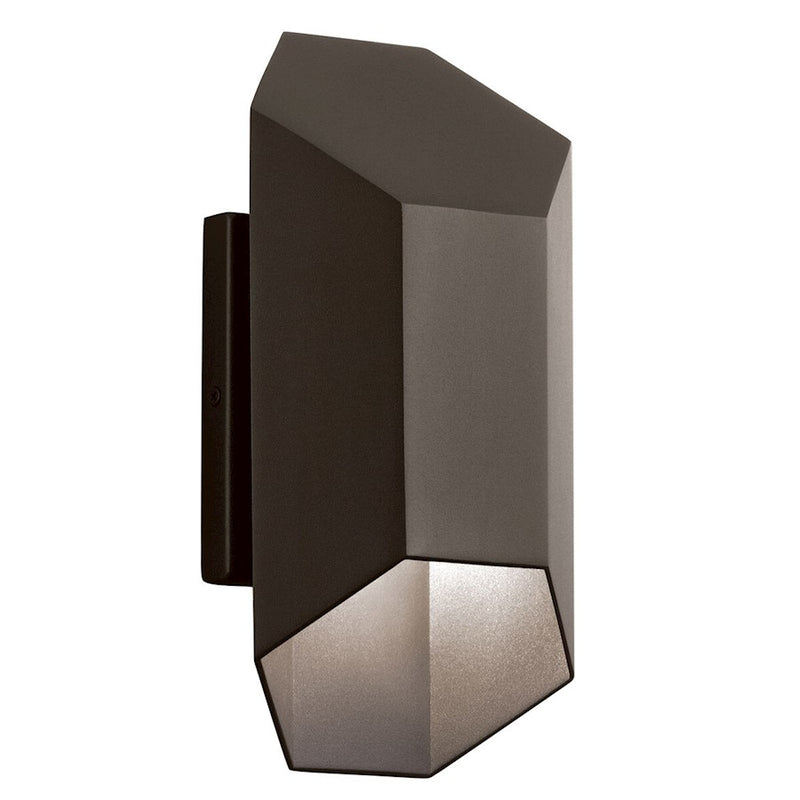 Kichler Estella 6in 1-Light Outdoor Wall Sconce | Modern Black Aluminum | Entryway & Patio | 6 x 12 x 4.25 in | Model 49607BKLED