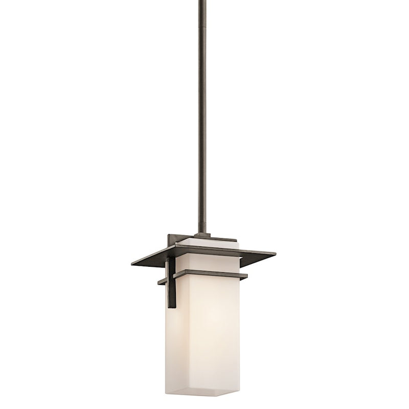 Kichler Caterham 6.5in 1-Light Mini Pendant | Olde Bronze and Satin Etched Opal Glass | Kitchen Island & Dining Room | 6.5 x 10 in | Model 49640OZ