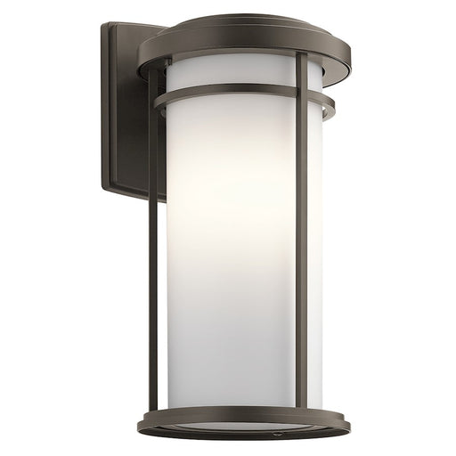 Kichler Toman 20in 1-Light Outdoor Wall Sconce | Arts & Crafts Olde Bronze and Satin Etched Opal Glass | Entryway & Covered Porch | Model 49688OZ