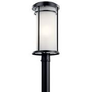 Kichler Toman 10in 1-Light Outdoor Post Mount Light | Arts & Crafts Black Aluminum | Entry & Porch | 10 x 22 in | Model 49690BK