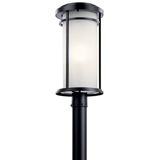 Kichler Toman 10in 1-Light Outdoor Post Mount Light | Arts & Crafts Black Aluminum | Entry & Porch | 10 x 22 in | Model 49690BK