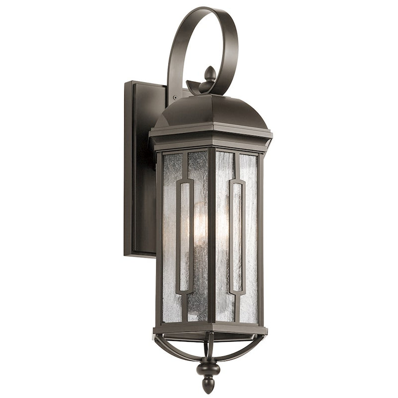 Kichler Galemore 26in 3-Light Outdoor Wall Lantern | Traditional Olde Bronze and Clear Seeded Glass | Entryway & Patio | Model 49711OZ