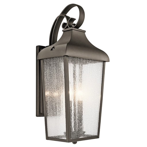 Kichler Forestdale 2-Light Outdoor Wall Lantern | Olde Bronze Aluminum Clear Seeded Glass | Covered Patio & Entryway | 10 x 21.5 in | Model 49737OZ