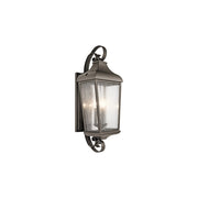 Kichler Forestdale 3 Light Outdoor Wall Light, Xlarge, Black/Seeded - 49738BKT