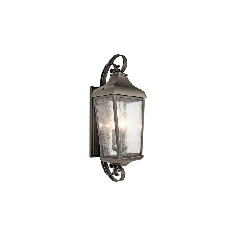 Kichler Forestdale 3 Light Outdoor Wall Light, Xlarge, Black/Seeded - 49738BKT