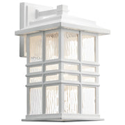 Kichler Beacon Square 1-Light 14in Outdoor Wall Light | Transitional White EPMM | Entryway & Covered Patio | 8 x 8 x 14 in | Model 49830WH